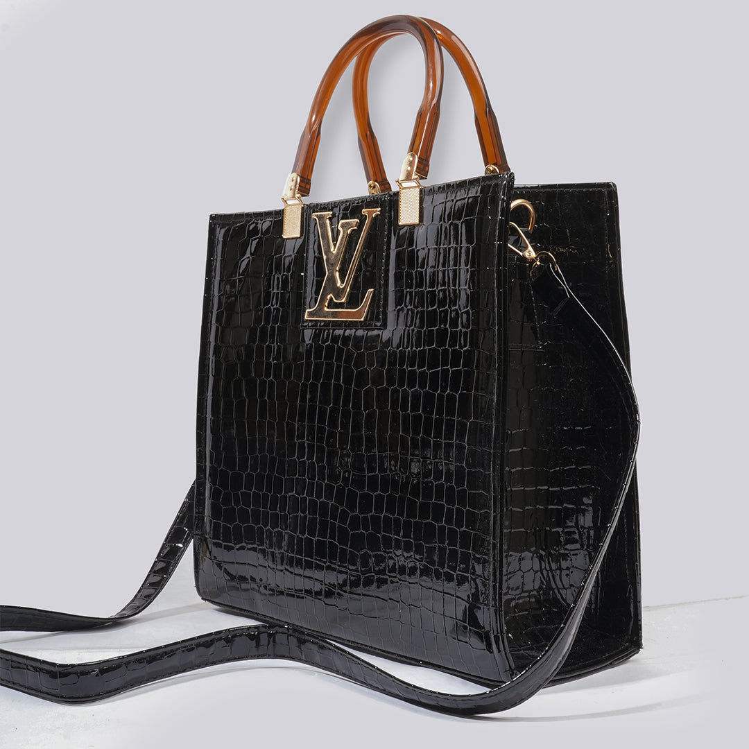 Croco Leen | Shoulder | Black