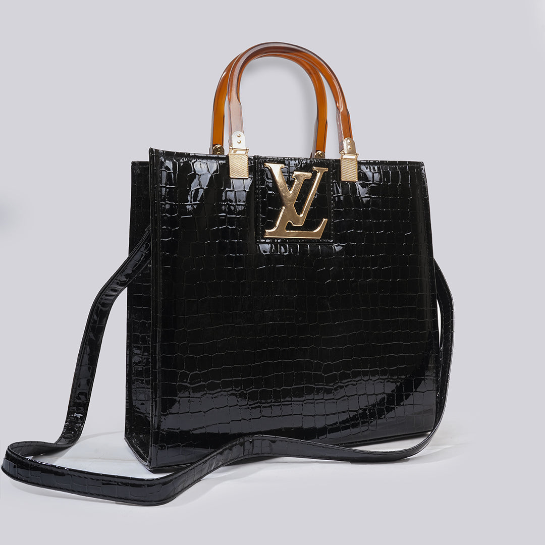 Croco Leen | Shoulder | Black