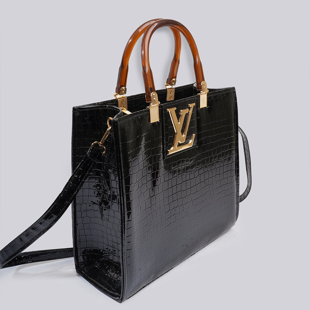 Croco Leen | Shoulder | Black