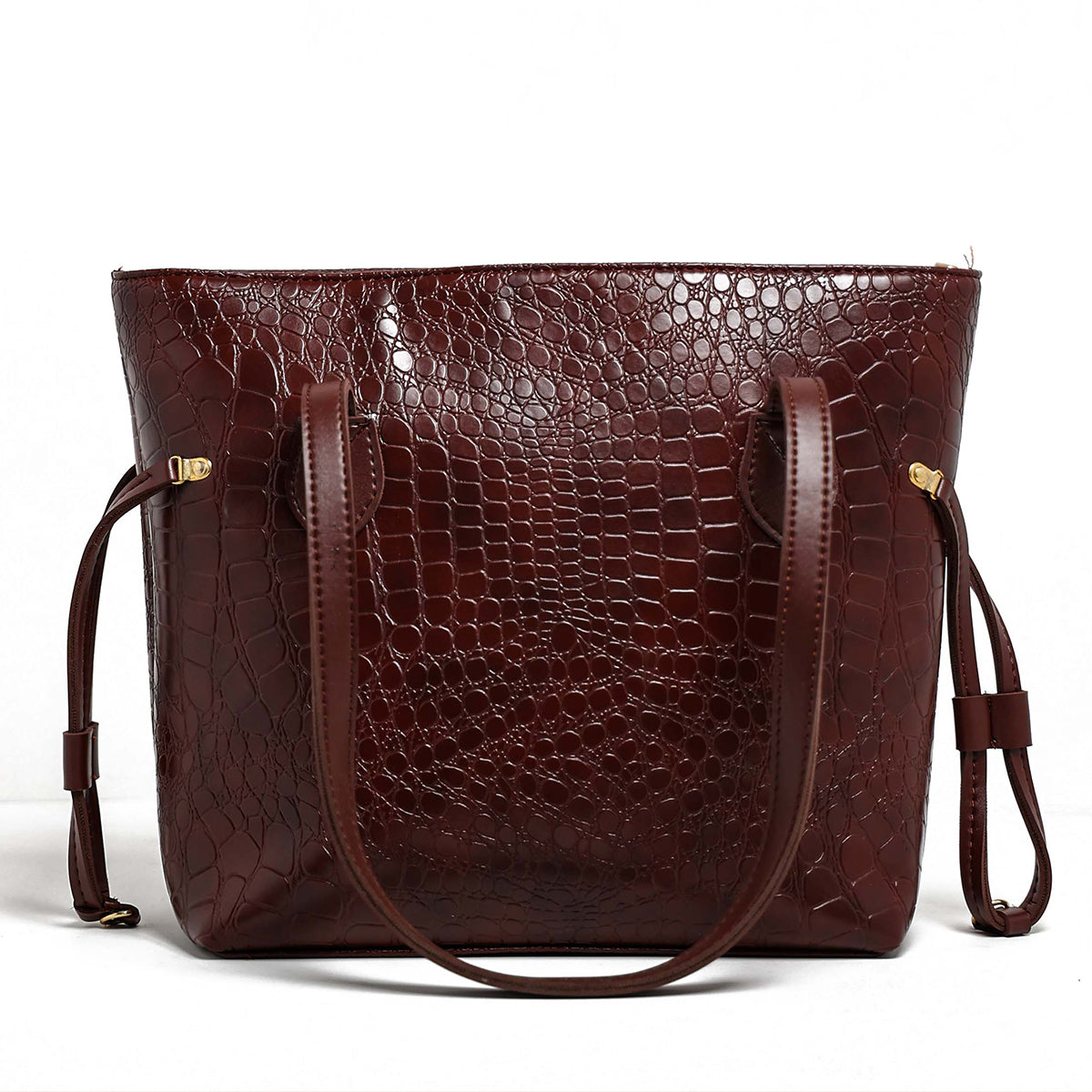 Croco Kraft | Shoulder | Maroon - Bagonia