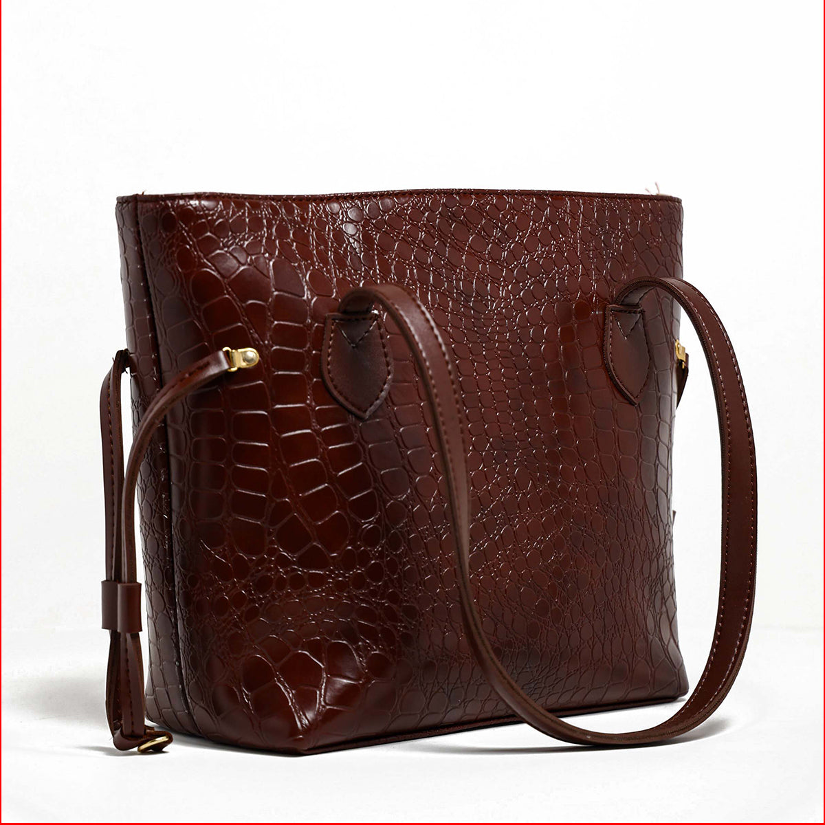 Croco Kraft | Shoulder | Maroon - Bagonia