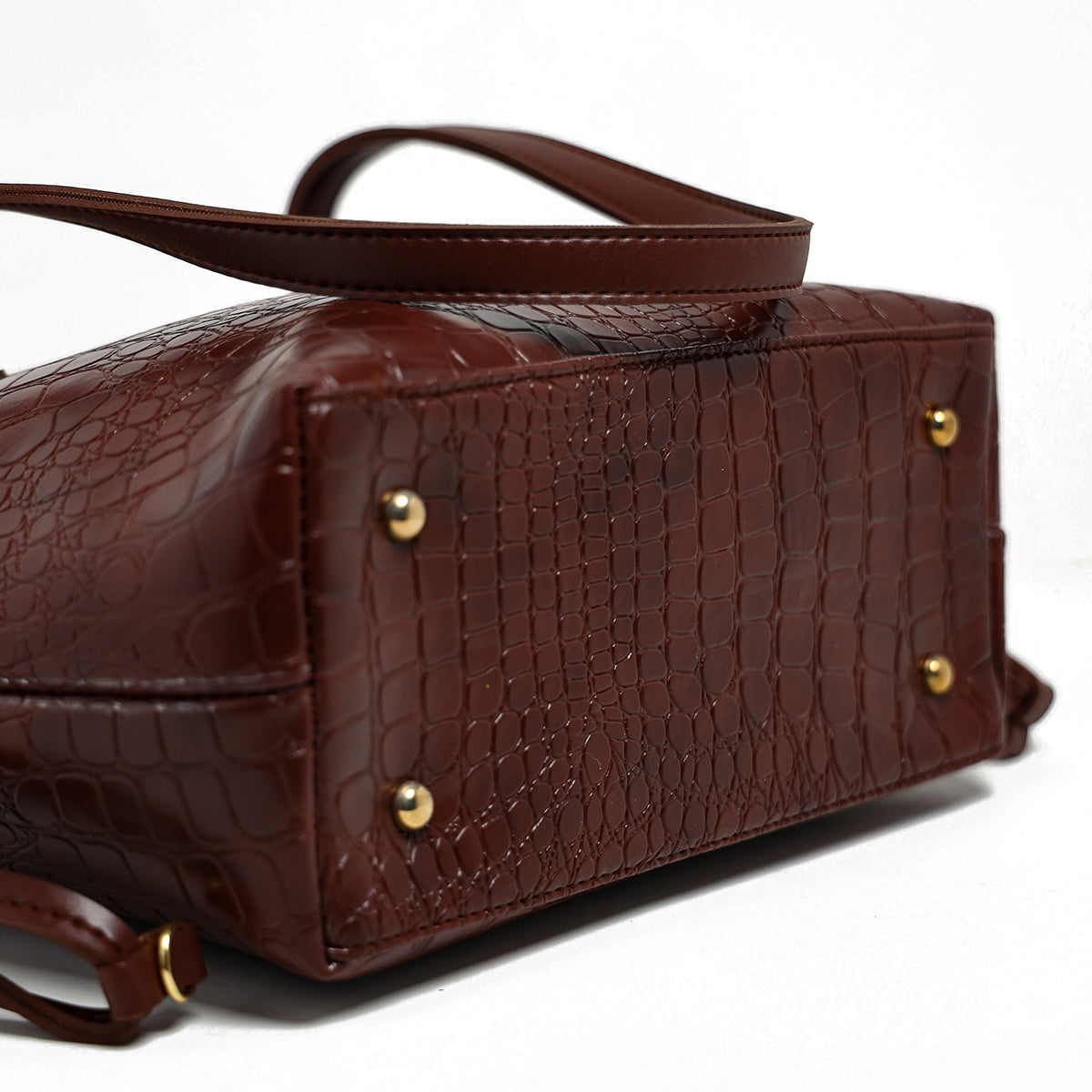 Croco Kraft | Shoulder | Maroon - Bagonia