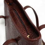 Croco Kraft | Shoulder | Maroon - Bagonia
