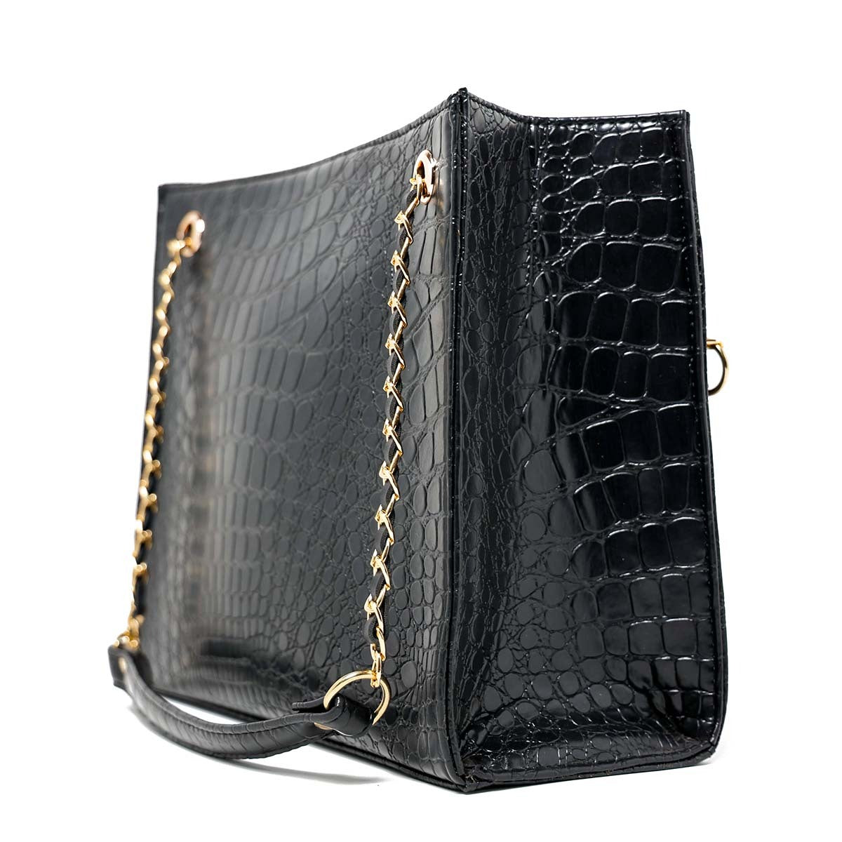 Croco Chic | Shoulder | Black - Bagonia