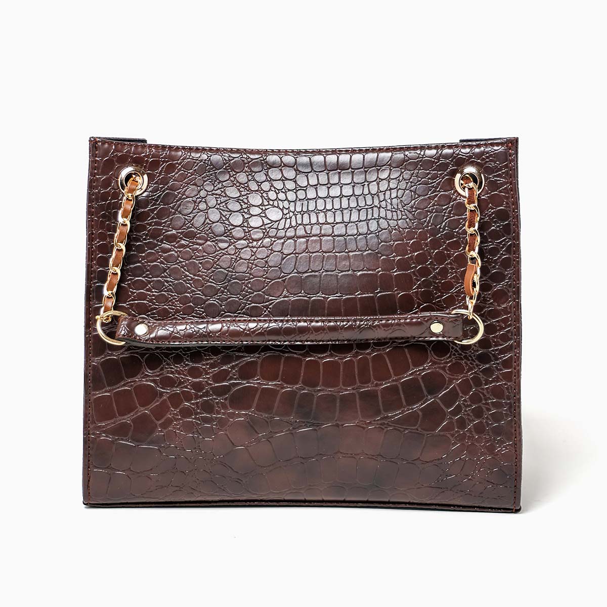 Croco Chic | Shoulder | Brown - Bagonia
