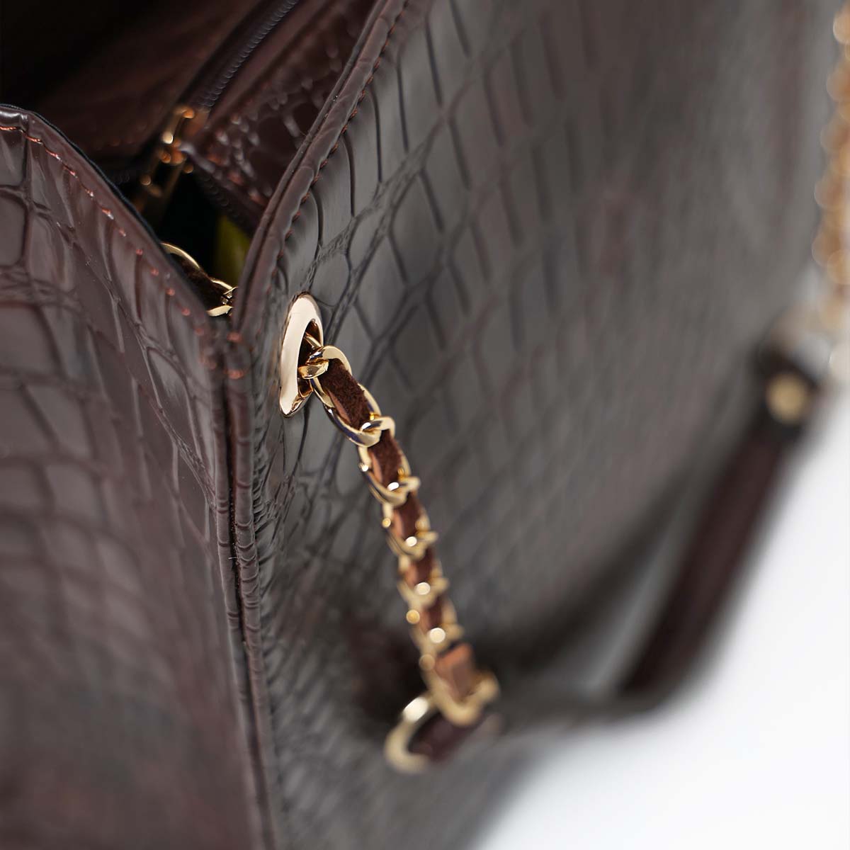 Croco Chic | Shoulder | Brown - Bagonia